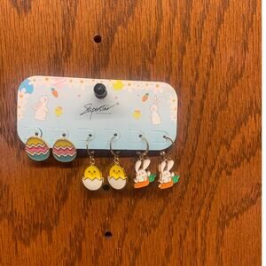 Girls Easter Chick Earring Set